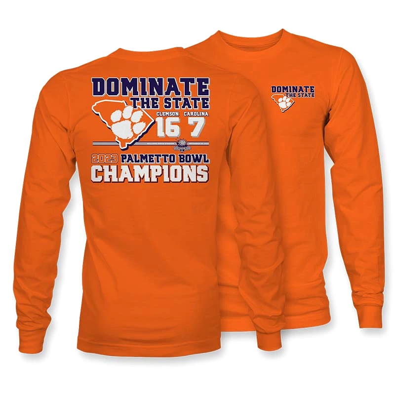 2023 Palmetto Bowl Champions Clemson Dominate Long Sleeve T-Shirt