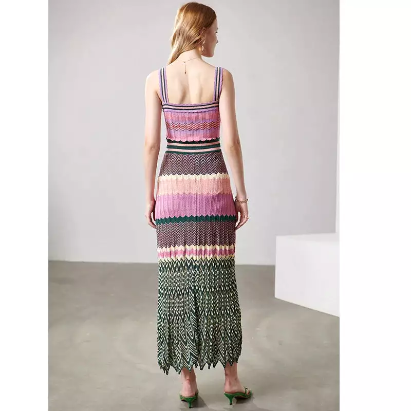 2024 Ashore Boutique Lt Luxury Silk Filament Knitted Dress New Women