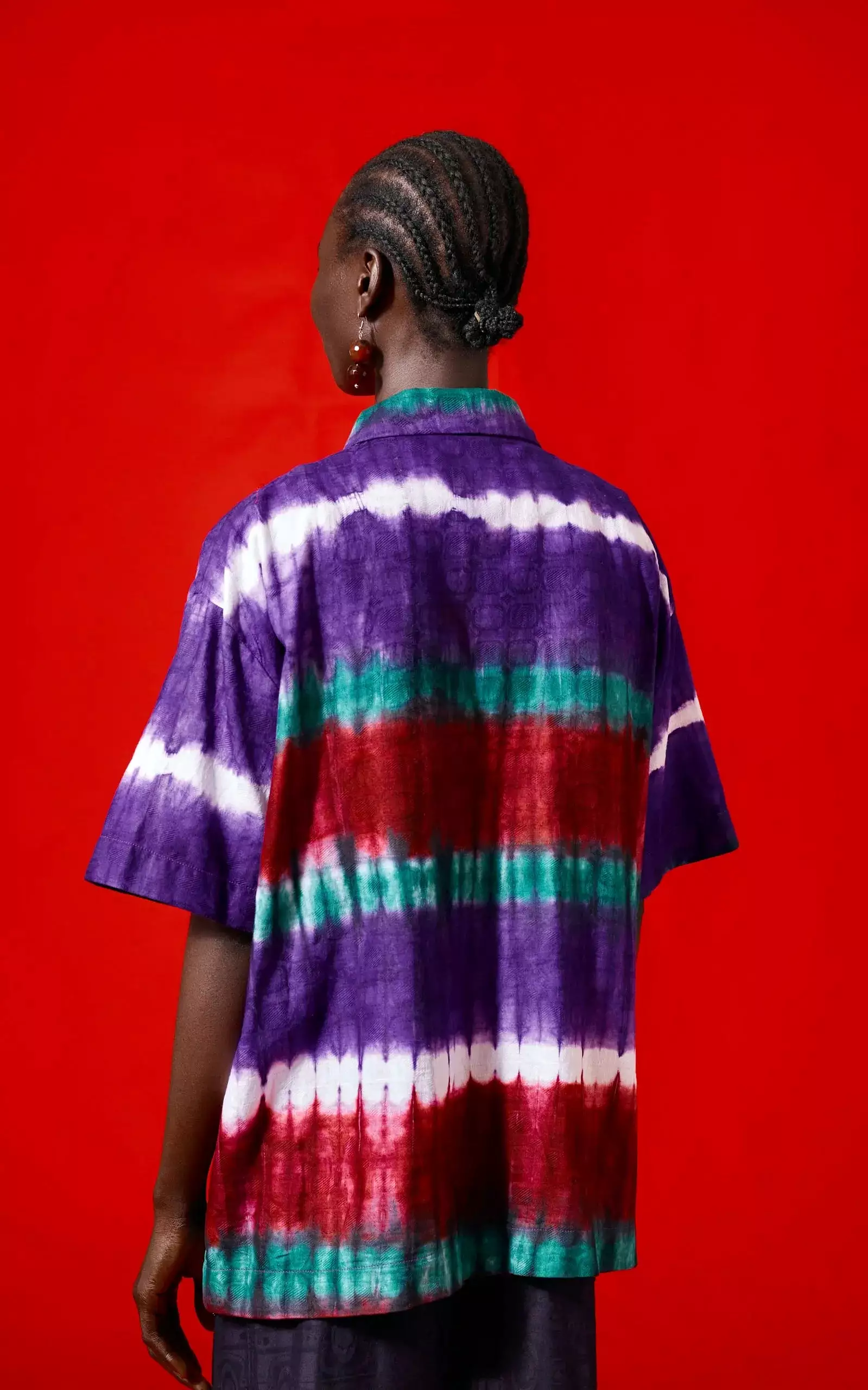 Abiola Olusola BUTTON-DOWN OVERSIZED TIE-DYE SERI SHIRT