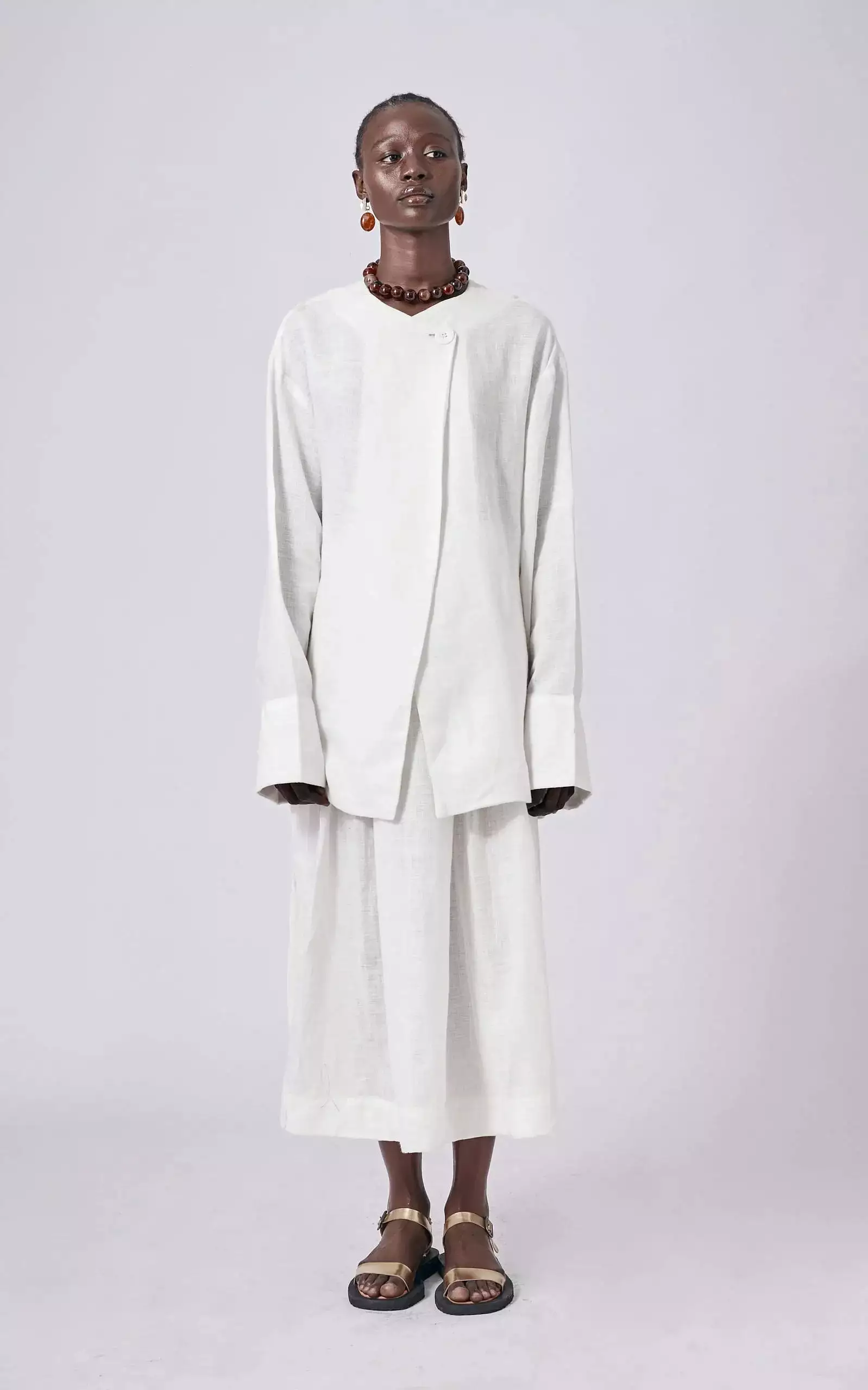 Abiola Olusola LIGHTWEIGHT OVERSIZED LINEN MOKO SHIRT