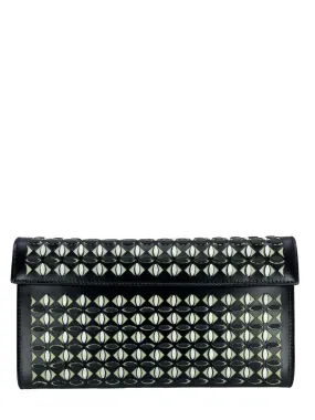 ALAIA Mina Laser Cut Calfskin Flap Clutch