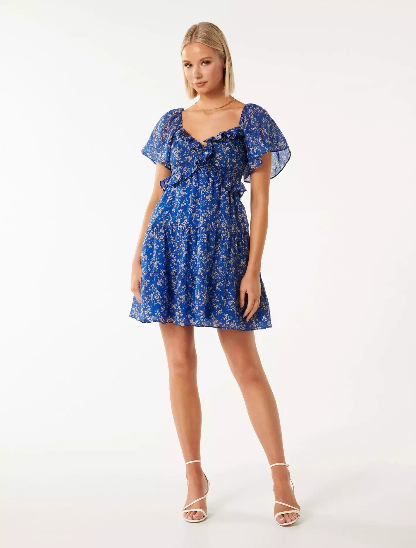 Alek Ruffle Trim Mini Dress