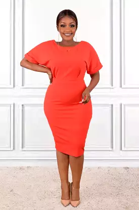 Alexla orange bodycon dress