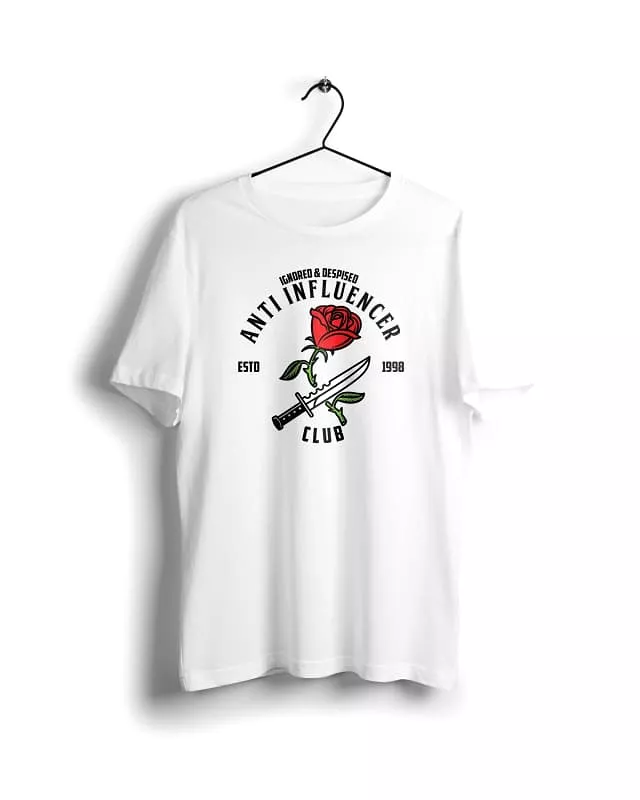 Anti Influencer club - Digital Graphics Basic T-shirt White