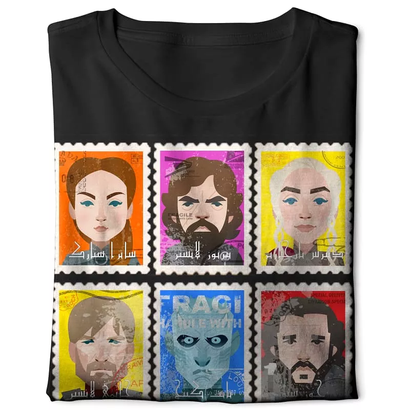 Arabic Game of Thrones Postage  Digital Graphics Basic T-shirt black