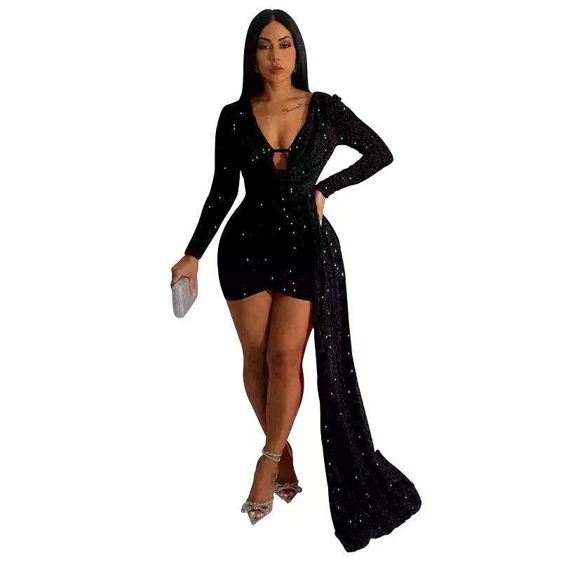 Ashore Dress Shop Sequins Ladies Fashion High Street Style Short Dress