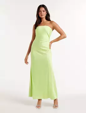 Avery Satin Strapless Dress