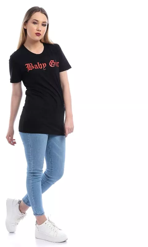 Baby Girl - Digital Graphics Basic T-shirt Black