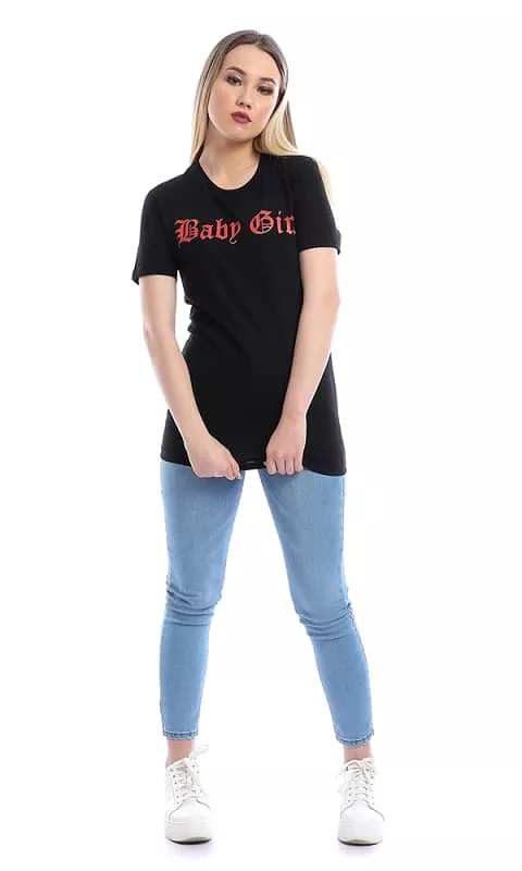 Baby Girl - Digital Graphics Basic T-shirt Black