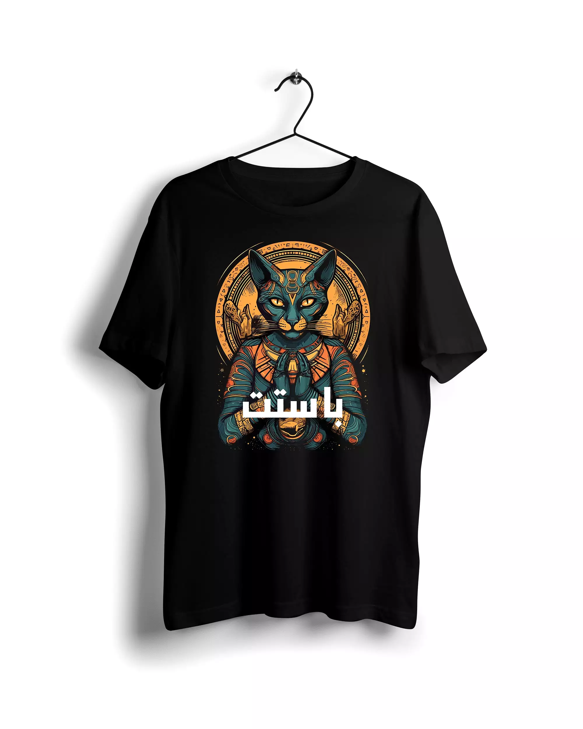 Bastet Digital Graphics Basic T-Shirt Black - POD | Ravin | Egypt 