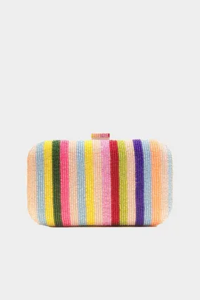 Beaded Stripe Clutch in Multicolor