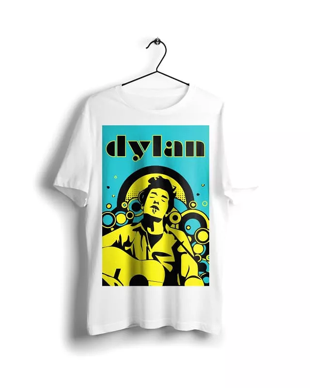 Bob Dylan - Digital Graphics Basic T-shirt White