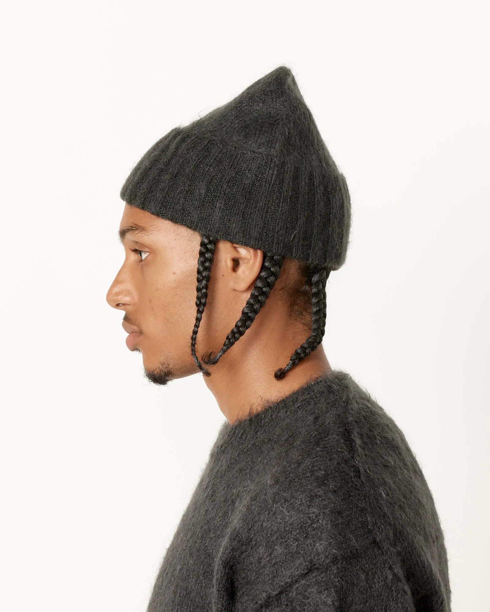 Brushed Mohair Knit Beanie