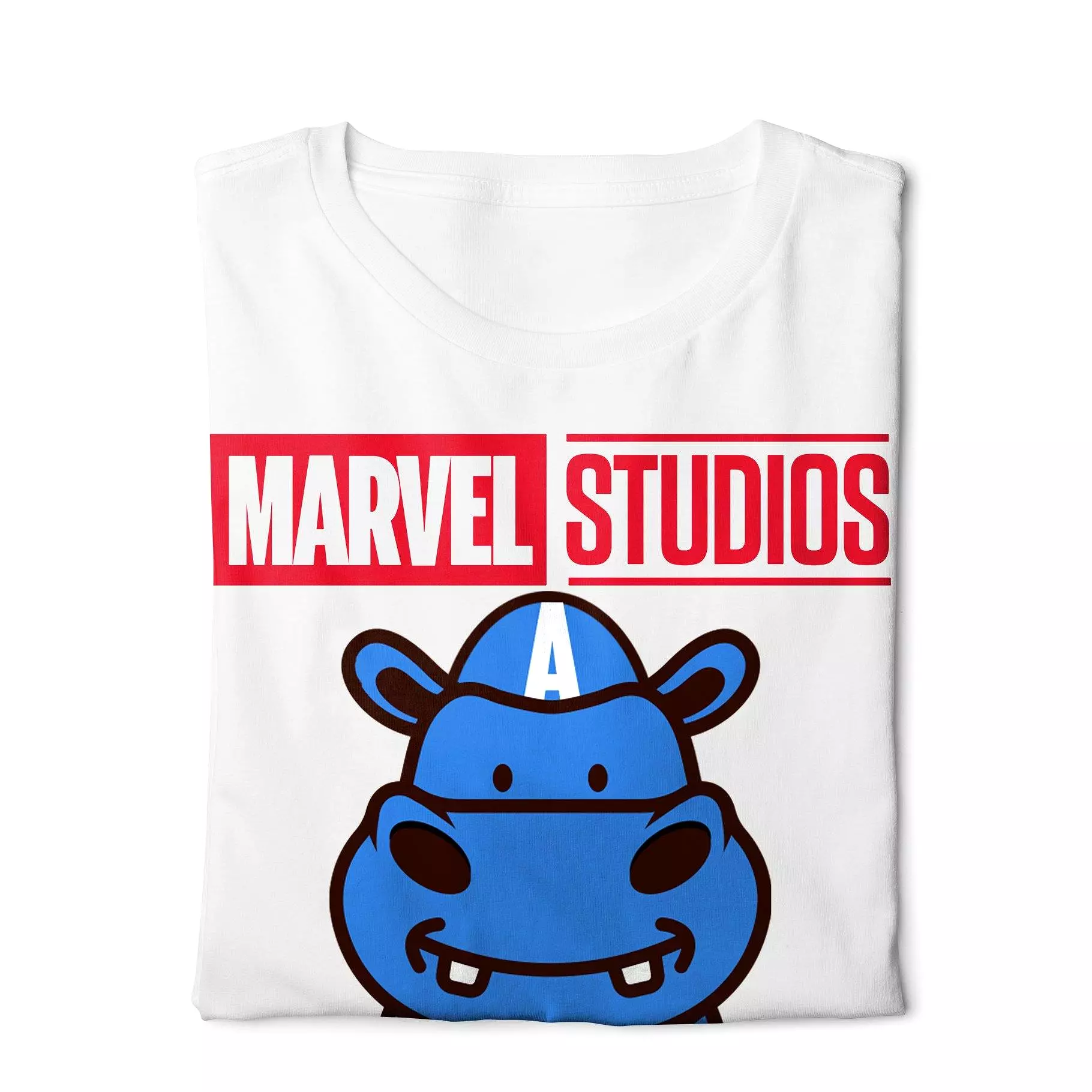 Captain America Marvel X A Ravin Hippo - Digital Graphics Basic T-shirt White