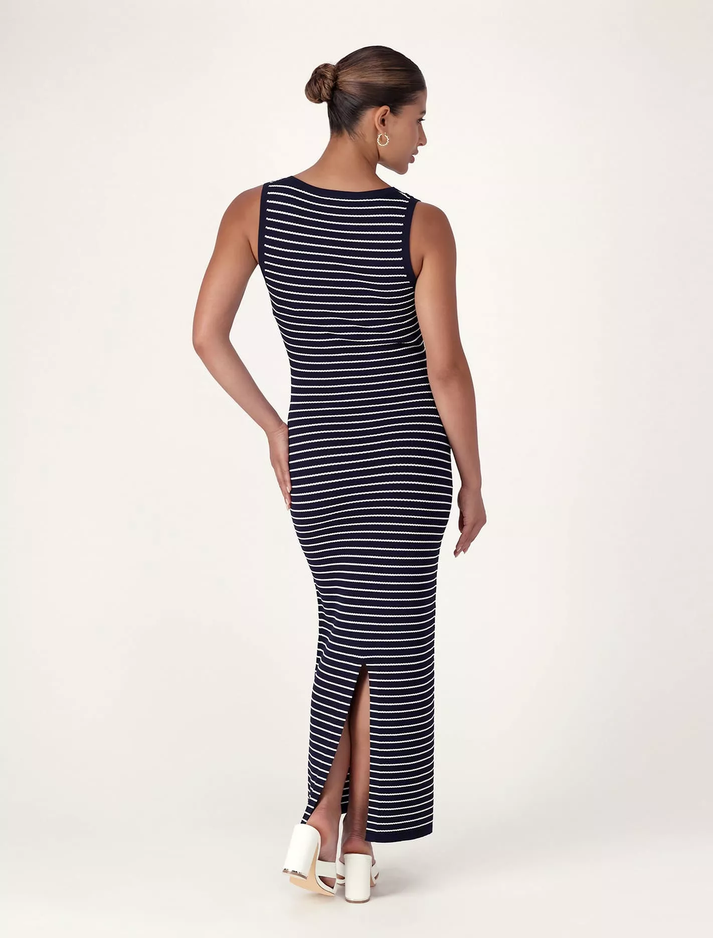 Chrissy Stripe Scoop Neck Dress