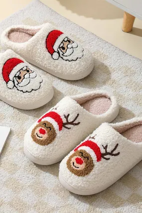 Christmas Graphic Plush House Slippers