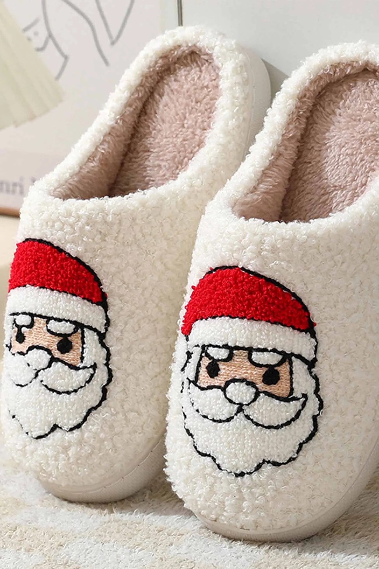 Christmas Graphic Plush House Slippers