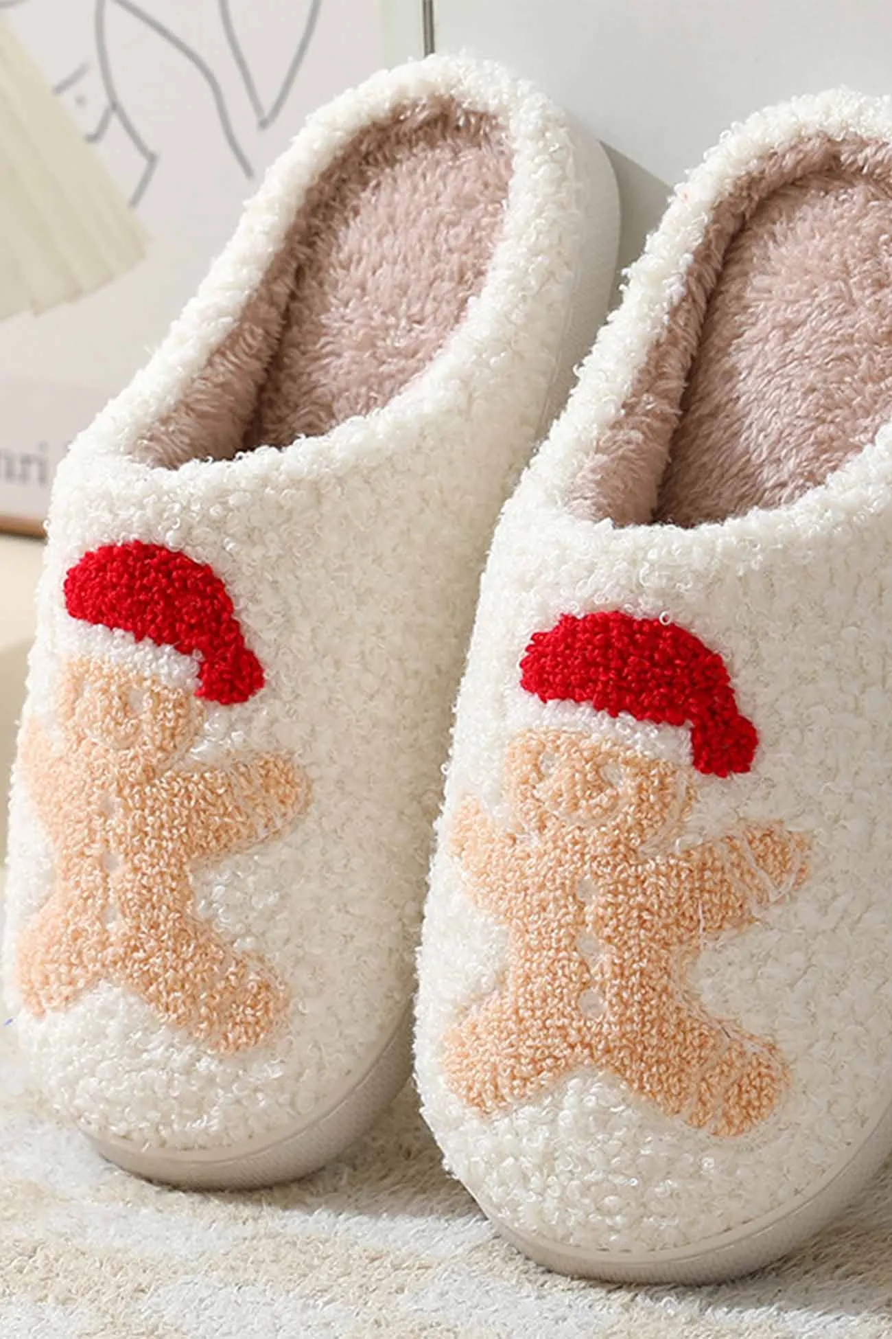 Christmas Graphic Plush House Slippers