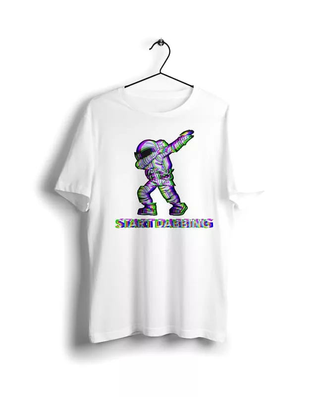 Dabbing Astro - Digital Graphics Basic T-shirt White