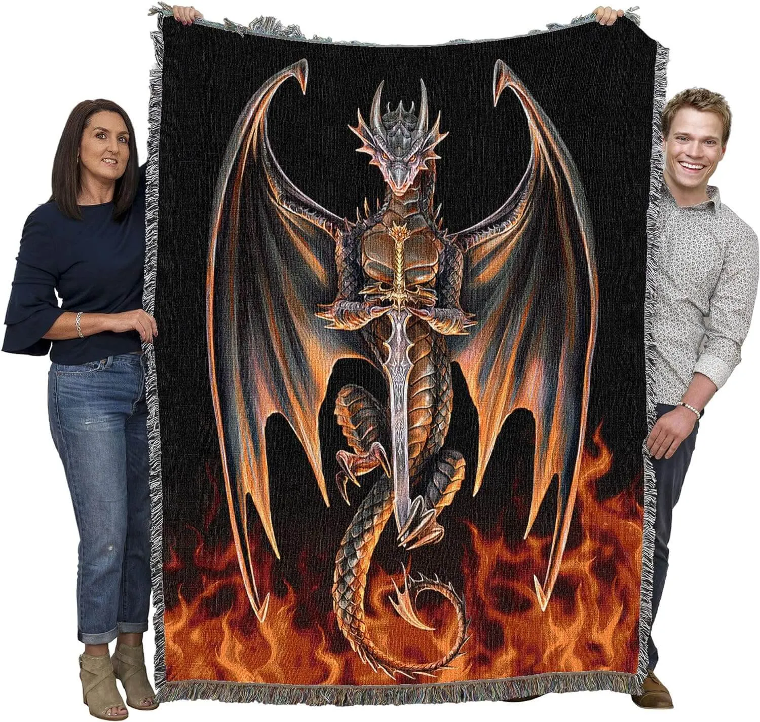 Dragon Warrior Tapestry Blanket