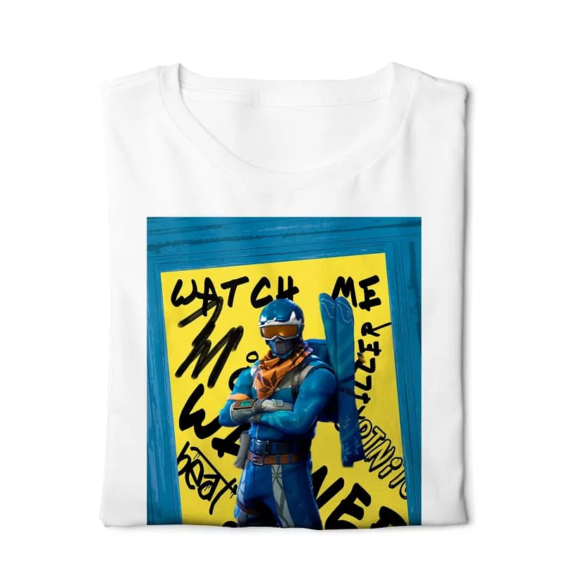 Fortnite Blue- Digital Graphics Basic T-shirt White