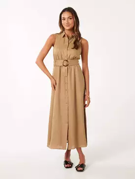 Gabbriette Petite Button-Down Midi Dress