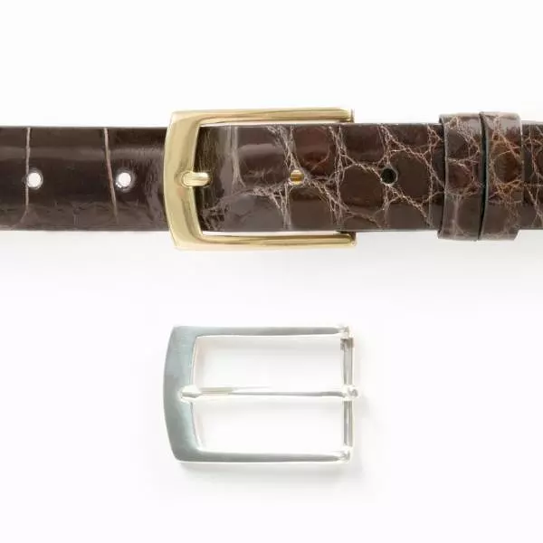 GENUINE ALLIGATOR BELT - DARK BROWN