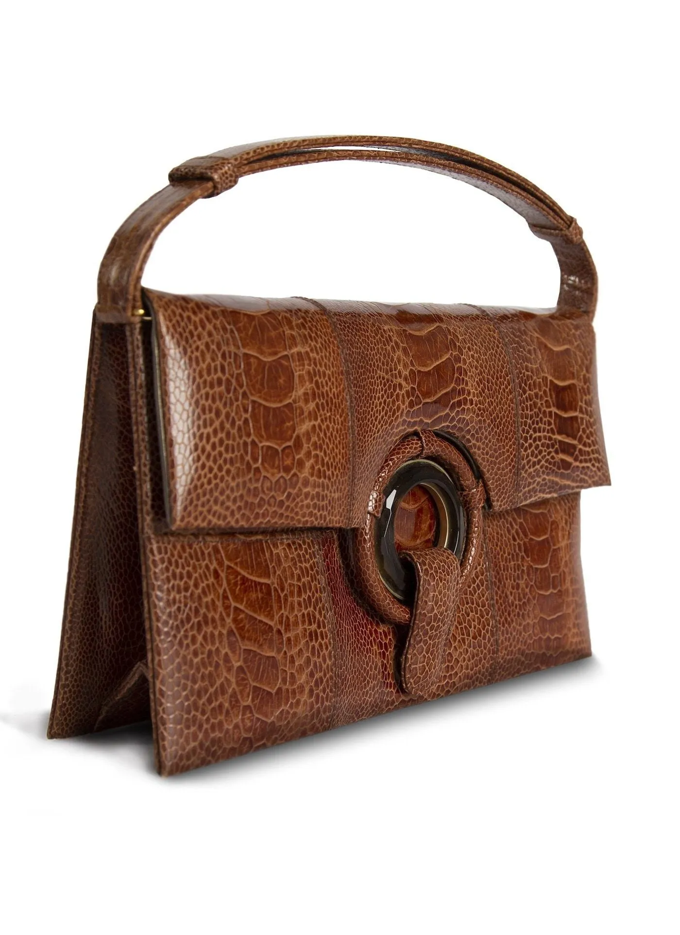 Grommet Handbag - Reddish-Brown, Smokey Topaz Gemstone