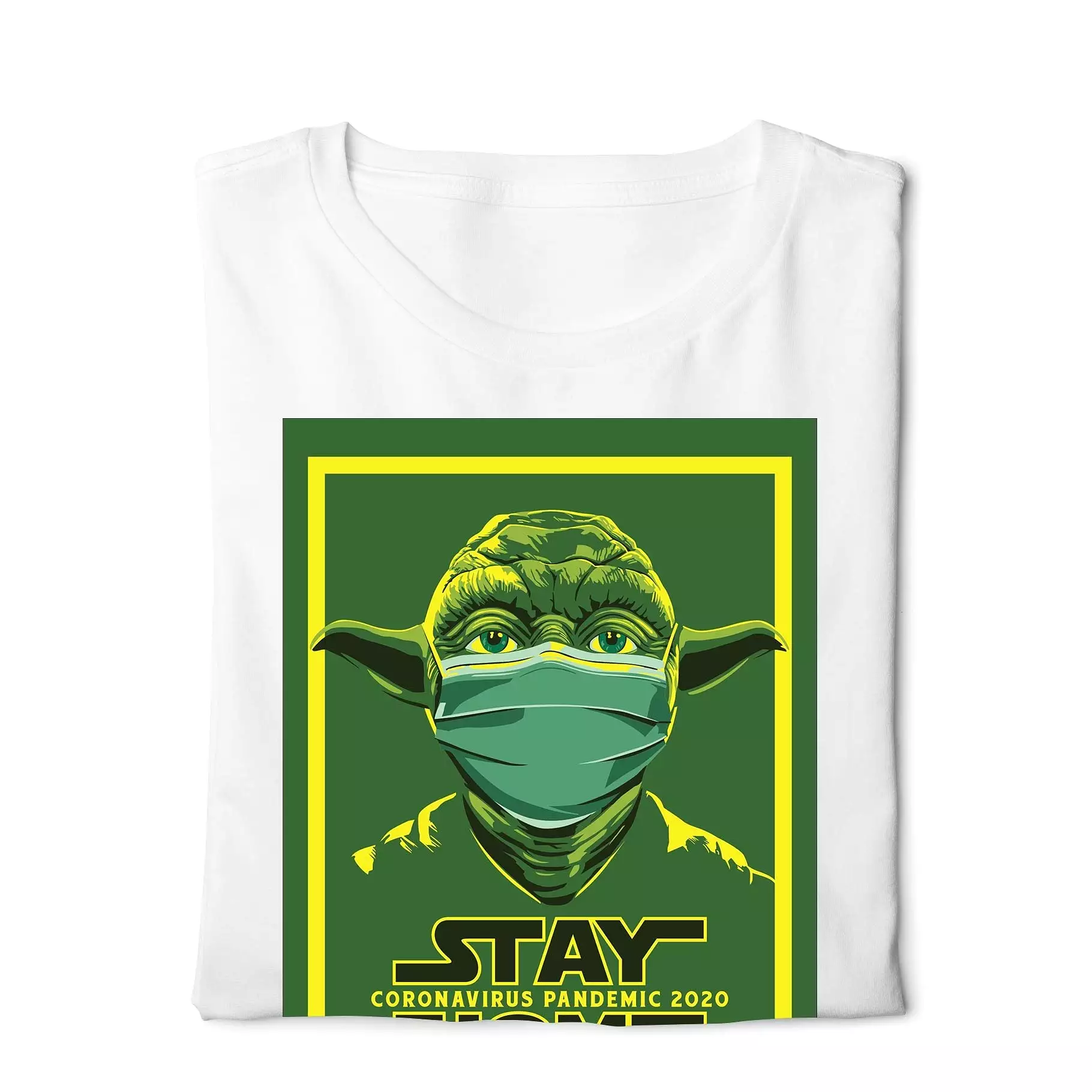 Home Stay Yoda Star wars - Digital Graphics Basic T-shirt White