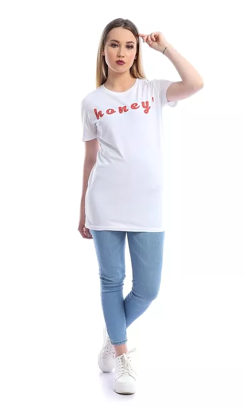 Honey Woman - Digital Graphics Basic T-shirt White