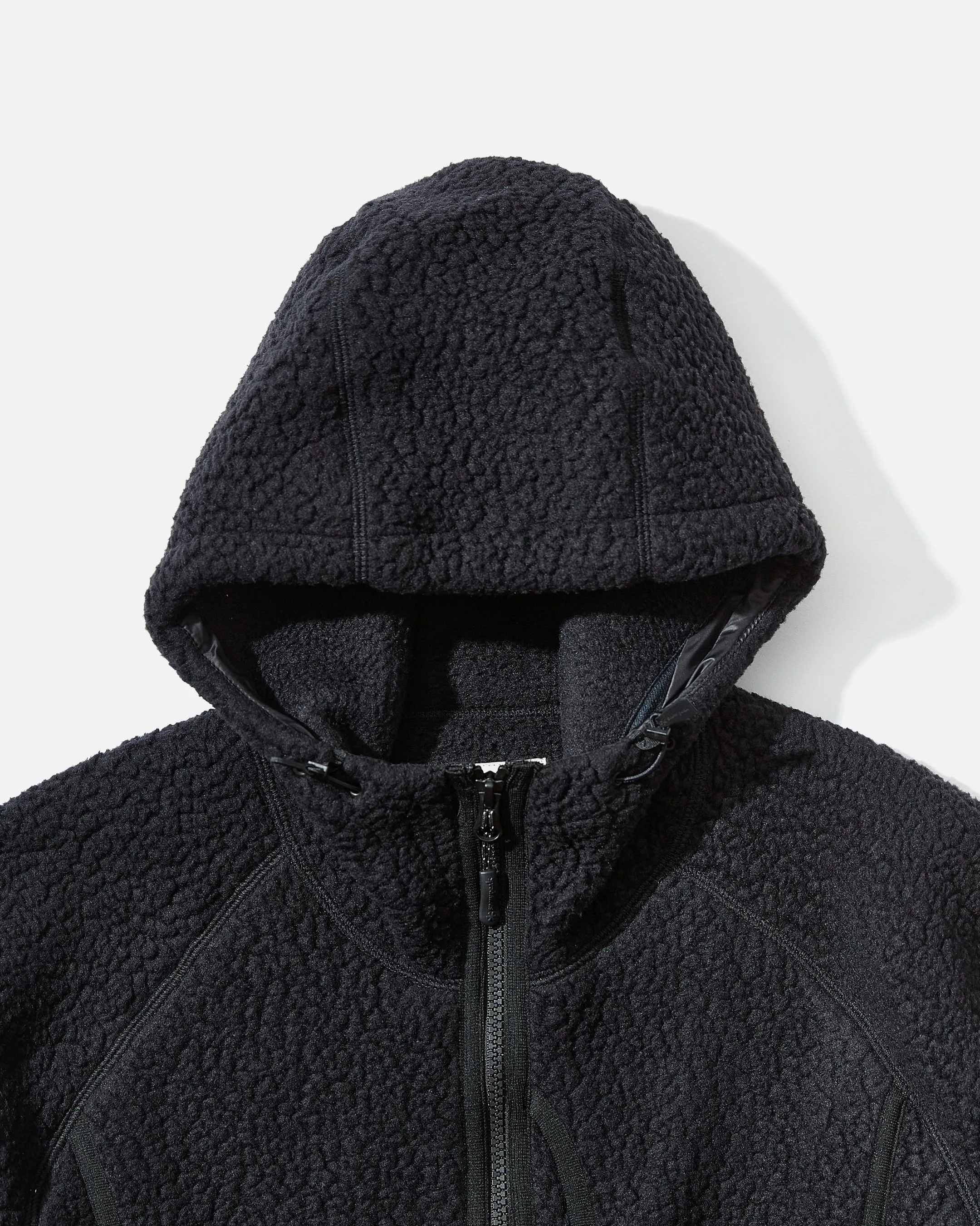 Hooded Thermal Boa Fleece - Black