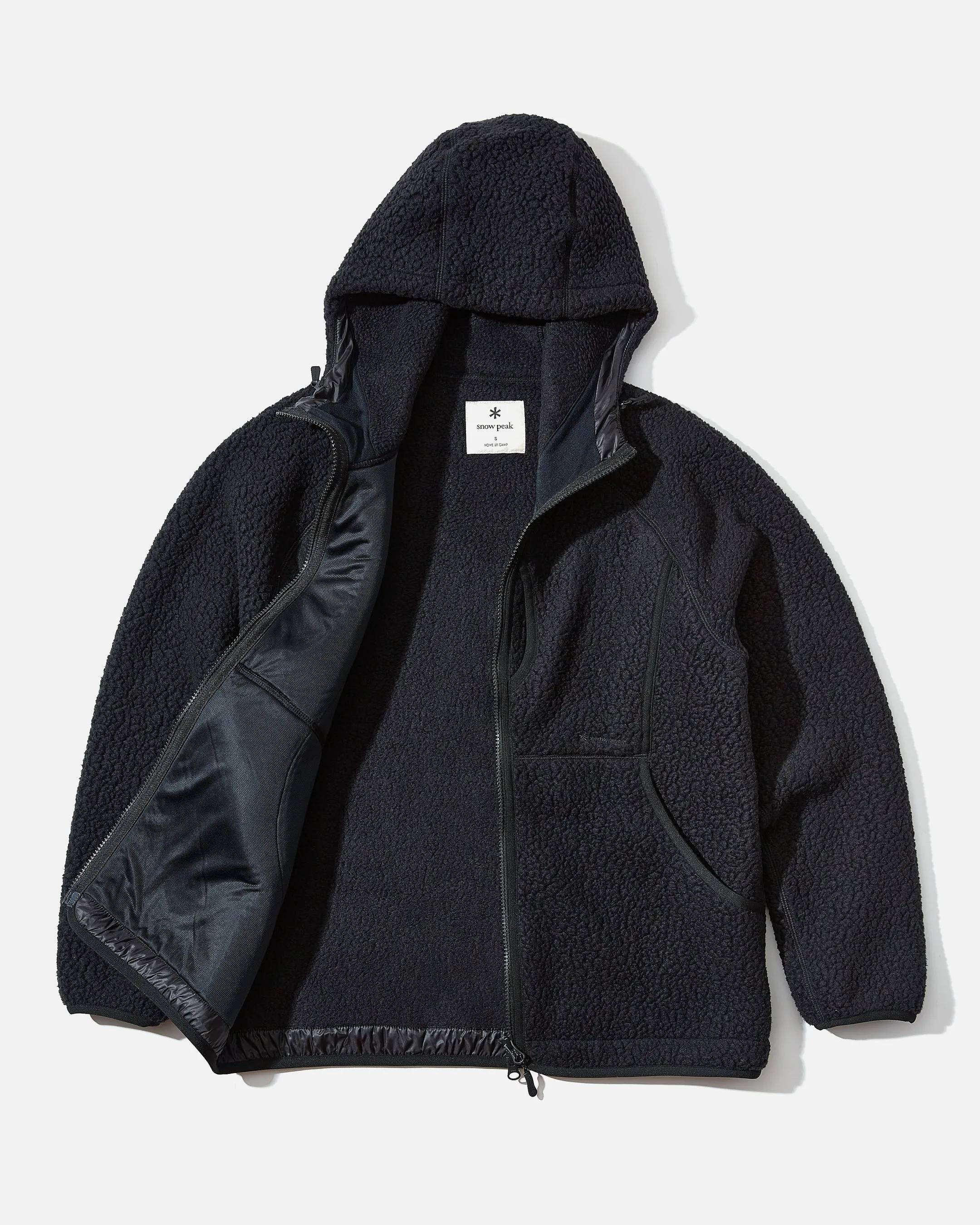 Hooded Thermal Boa Fleece - Black