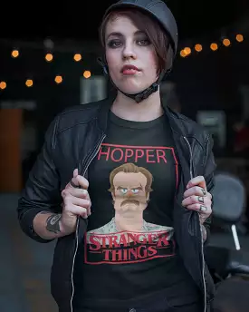 Hopper Stranger Things - Digital Graphics Basic T-shirt Black