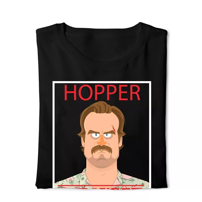 Hopper Stranger Things - Digital Graphics Basic T-shirt Black