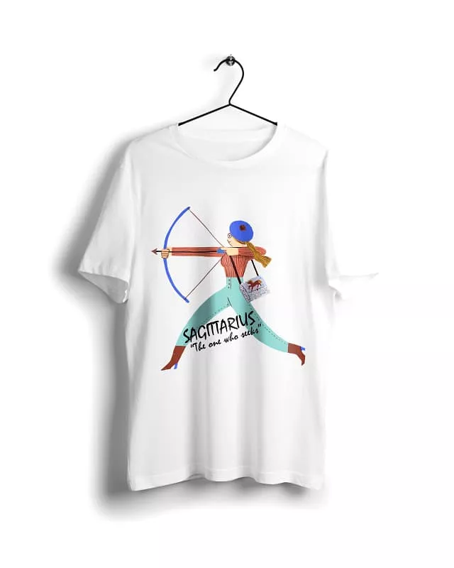 Horoscope Sagittarius- Digital Graphics Basic T-shirt White