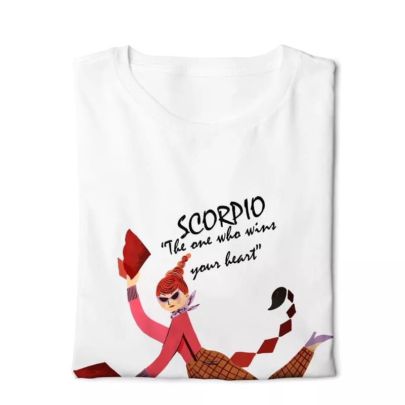 Horoscope Scorpio- Digital Graphics Basic T-shirt White