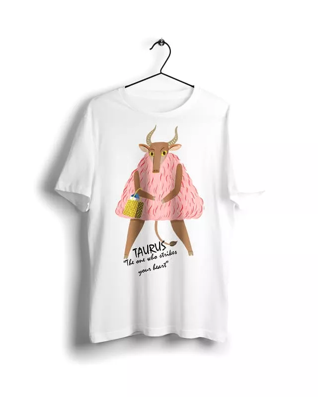 Horoscope Taurus- Digital Graphics Basic T-shirt White