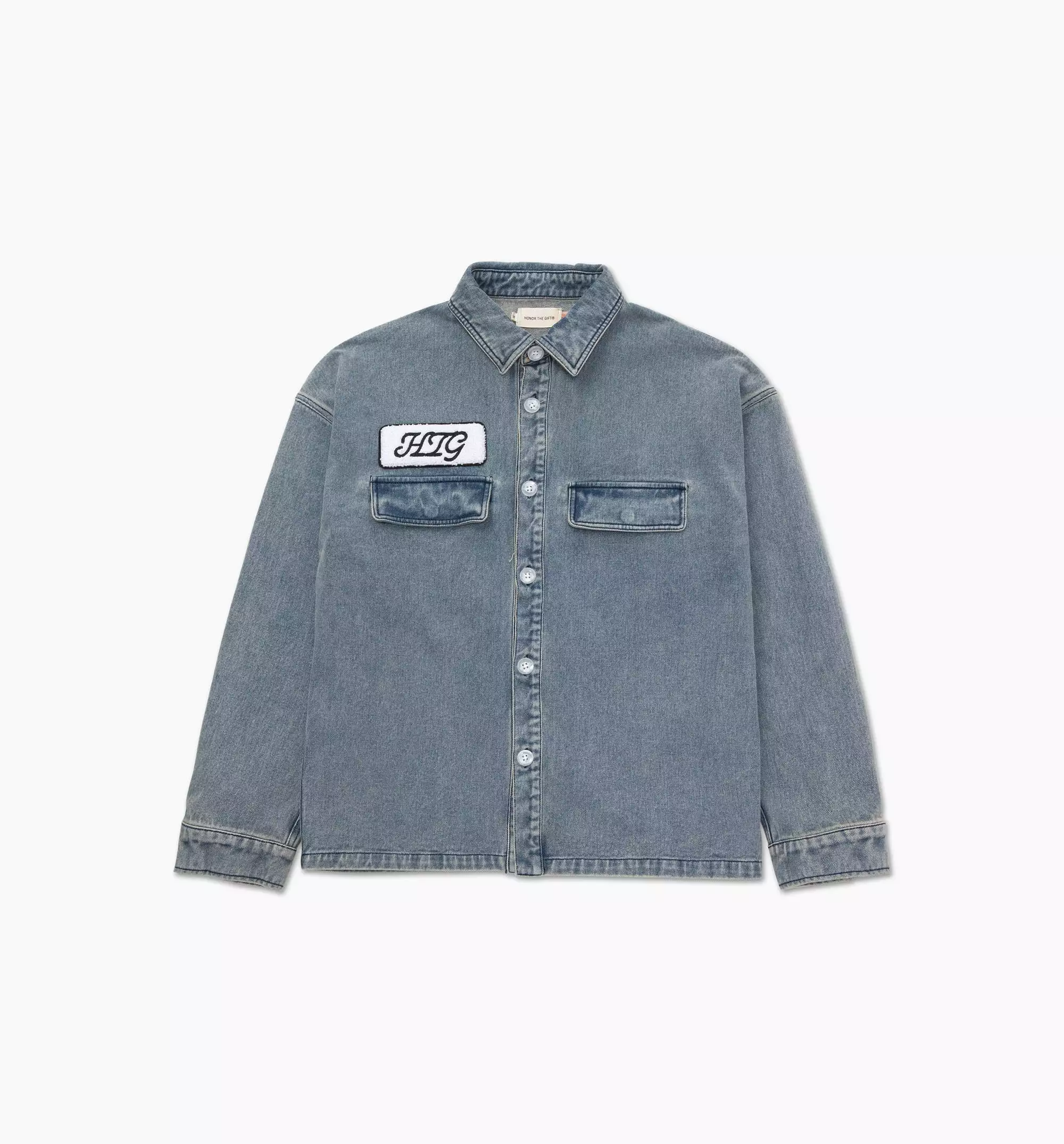 HTG Work Mens Long Sleeve Shirt - Denim