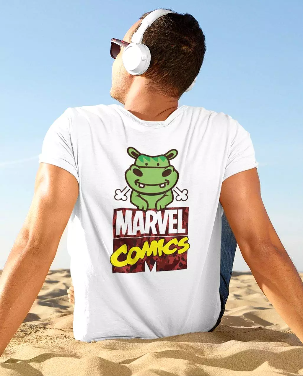 Hulk Marvel X A Ravin Hippo - Digital Graphics Basic T-shirt White