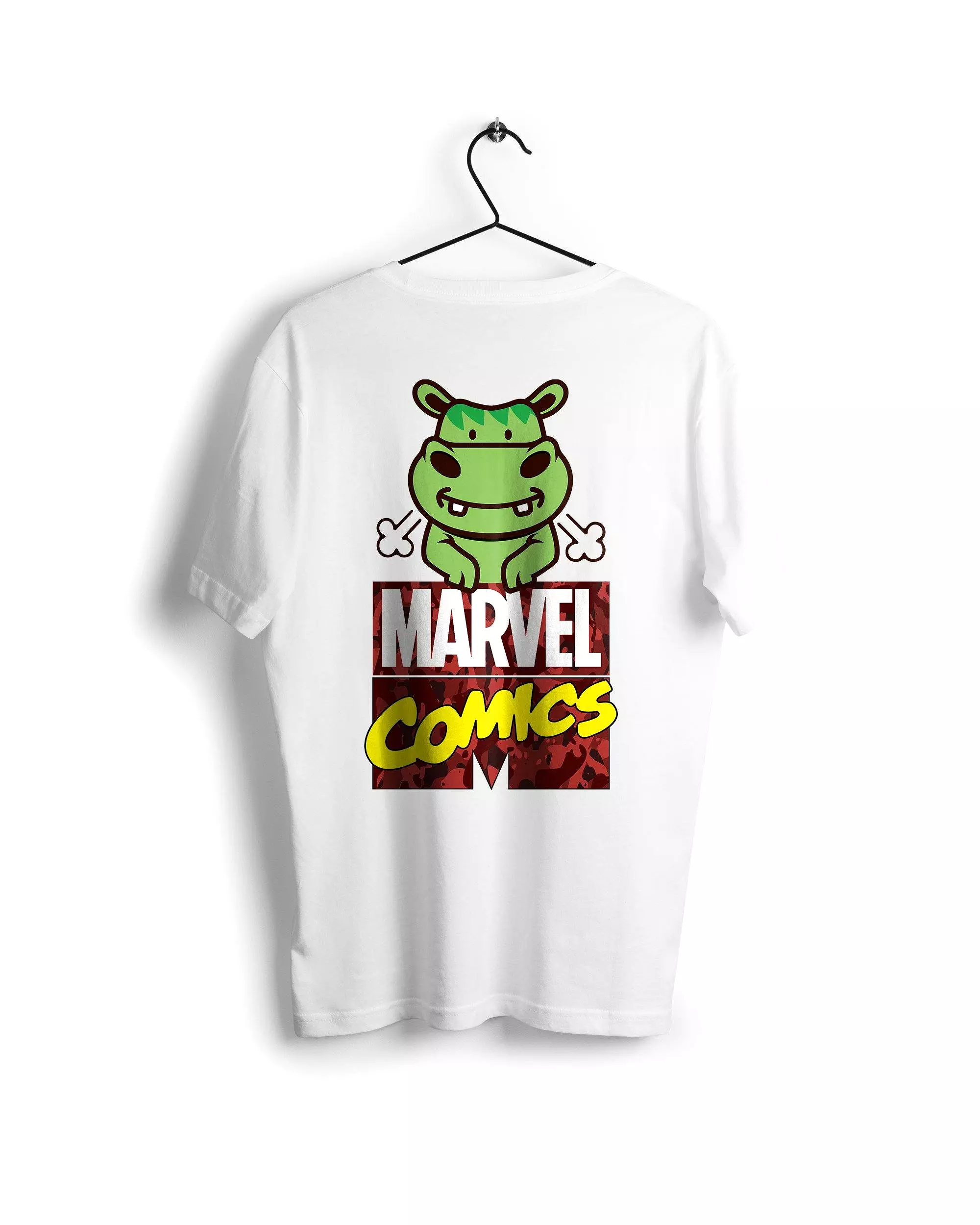 Hulk Marvel X A Ravin Hippo - Digital Graphics Basic T-shirt White