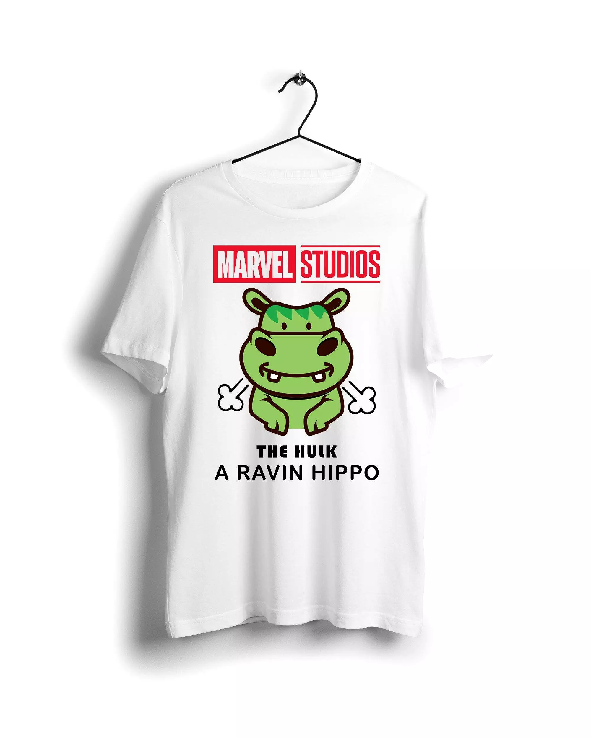 Hulk Marvel X A Ravin Hippo - Digital Graphics Basic T-shirt White