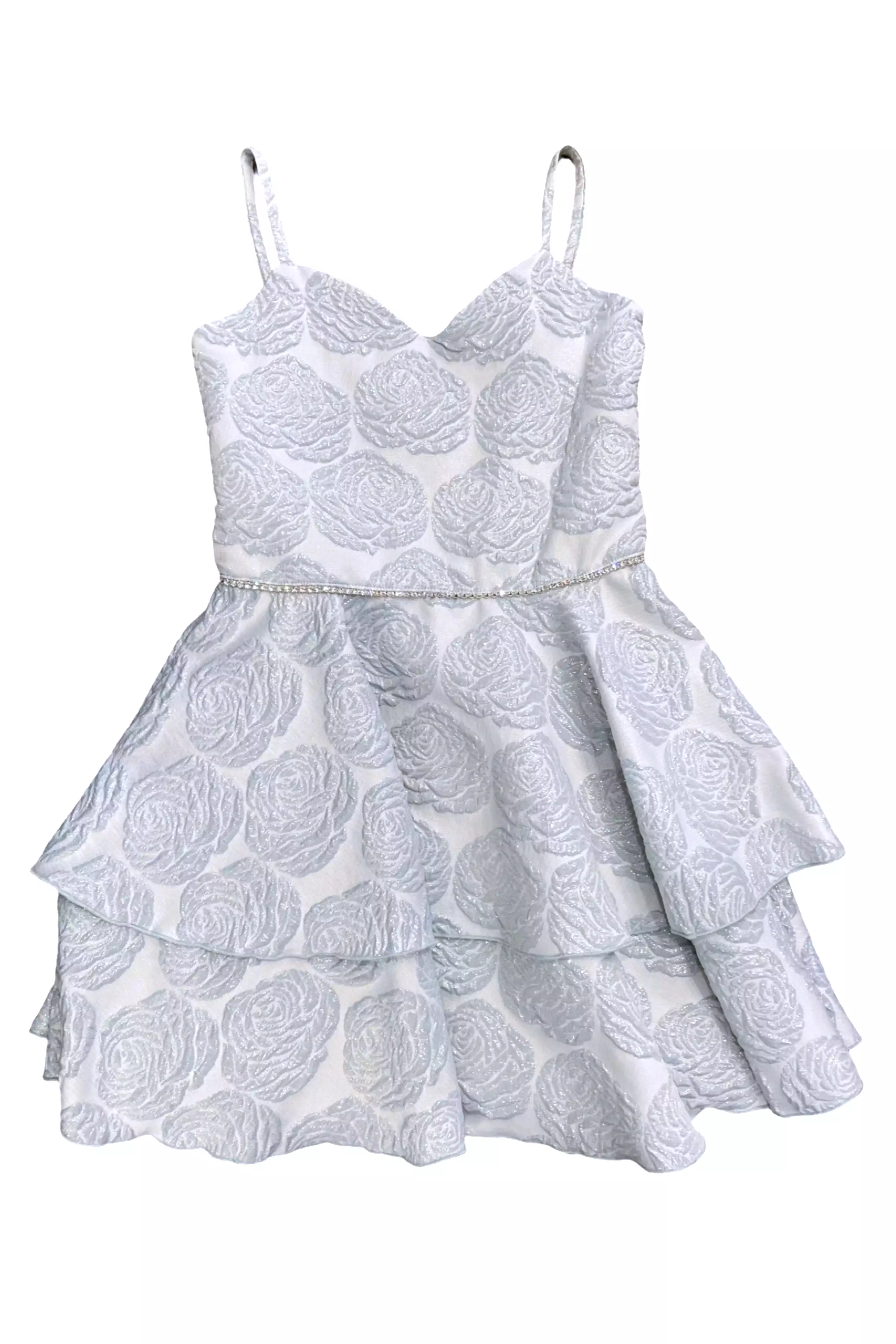 Ice Blue brocade Tinsley dress