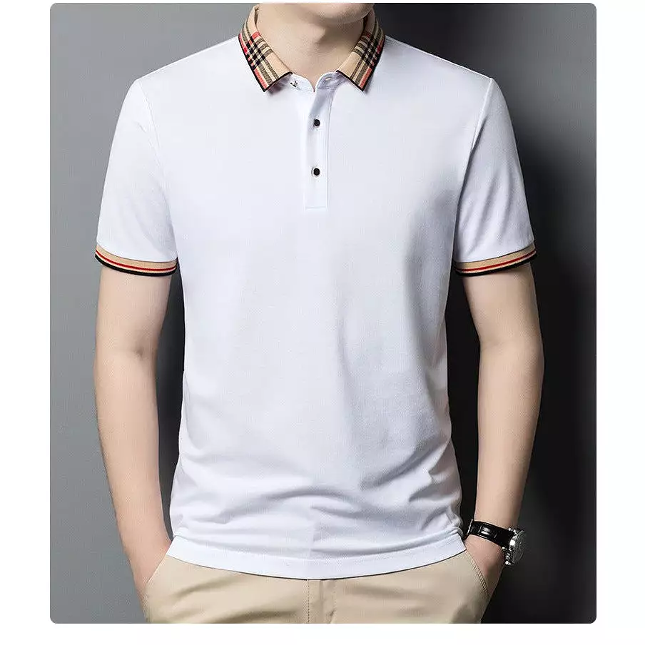 INSTOCK - Summer men's lapel polo shirt solid color casual men's