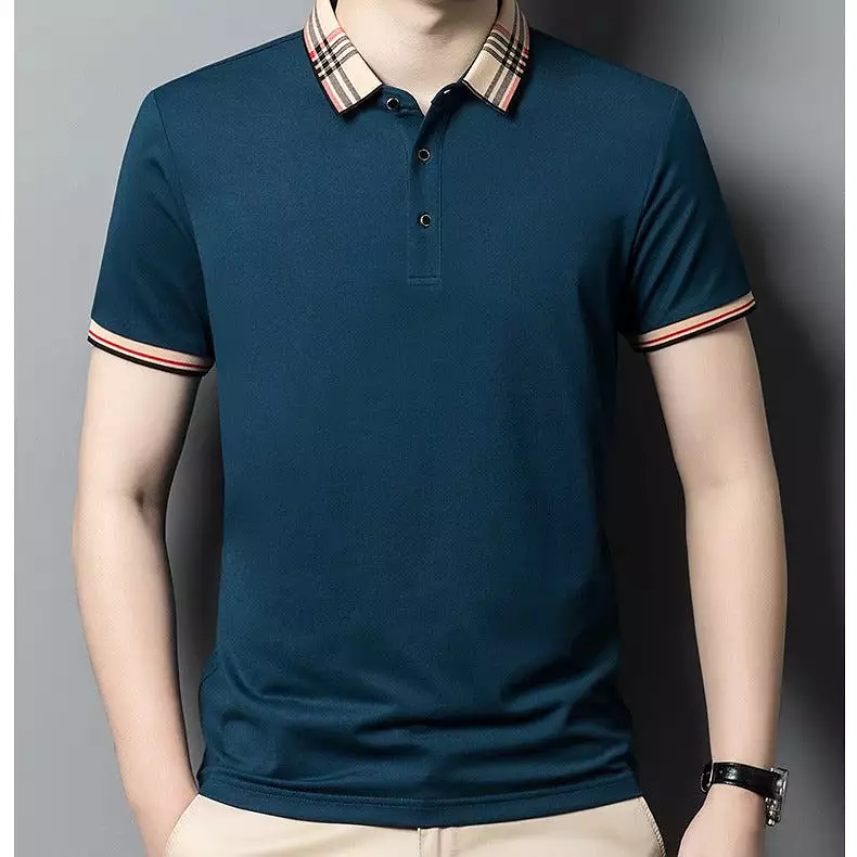 INSTOCK - Summer men's lapel polo shirt solid color casual men's