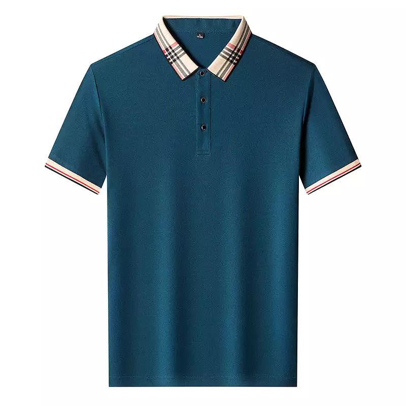 INSTOCK - Summer men's lapel polo shirt solid color casual men's