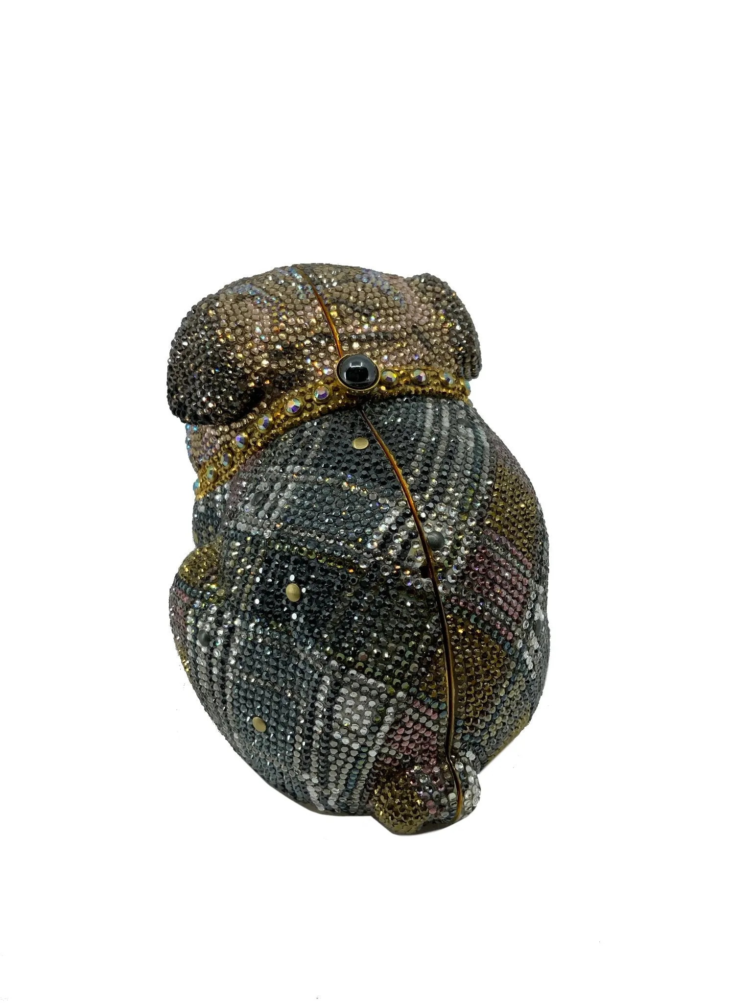 Judith Leiber Swarovski Crystal Pug Dog Minaudiere Evening Bag