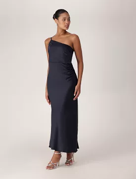 Kelly One Shoulder Satin Maxi Dress