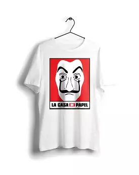 La Casa De Papel Mask - Digital Graphics Basic T-shirt White