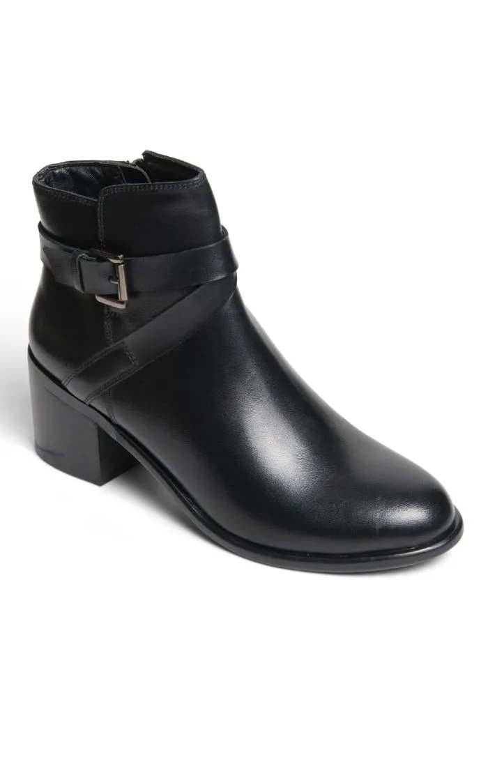 Ladies Leather Strap Ankle Boots