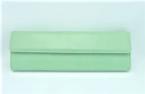 LAI Mint Lizard Clutch with Pink Interior